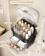 Anylady organizador maquillaje con tapa transparente para ver productos