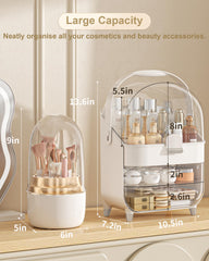 Anylady organizador piel y cosméticos con tapa transparente facilita ver productos