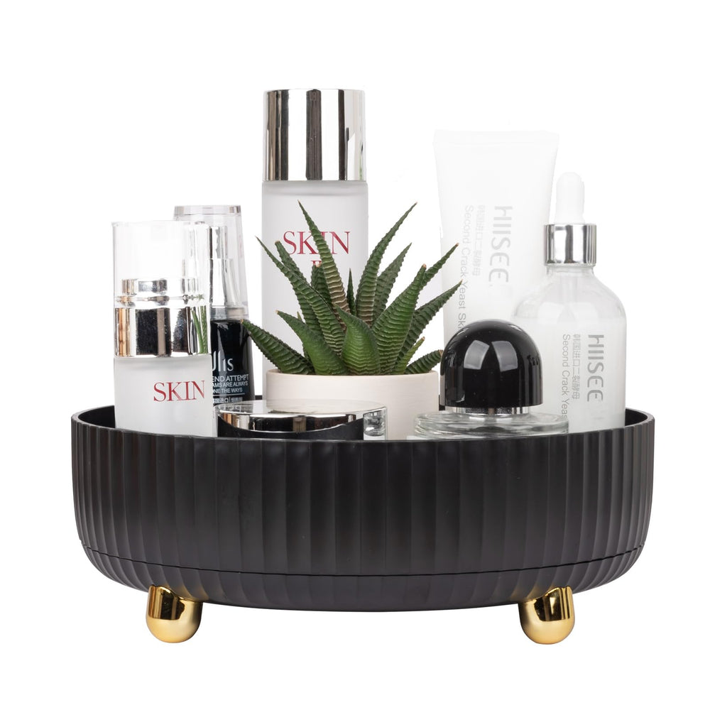 Anyoifax Organizador Cosméticos Giratorio 360 facilita acceso rapido a maquillaje y perfumes.