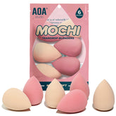 Conjunto de 6 esponjas Mochi de AOA Studio para base y corrector, diseño ergonómico.