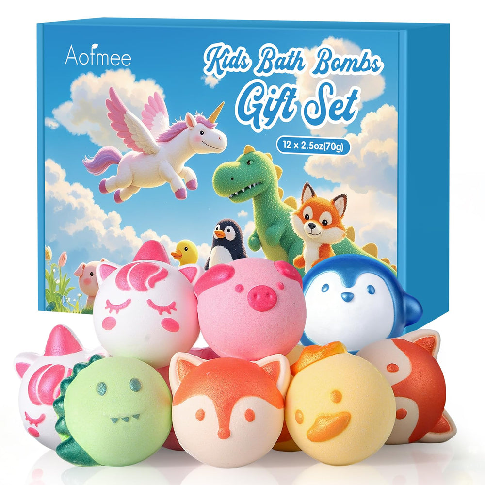 Bombas de baño Aofmee para niños: 12 piezas listas para regalo.