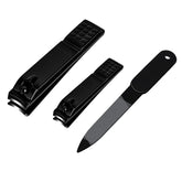 Aogeili: conjunto de cortaúñas negro de tres piezas para uñas precisas.