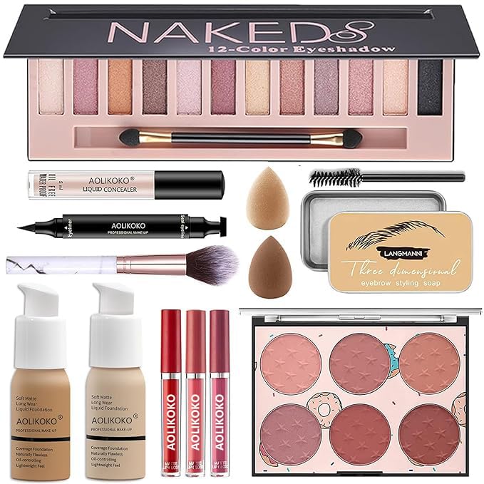 AOLIKOKO kit maquillaje 12 colores: paleta de sombras para looks diarios.