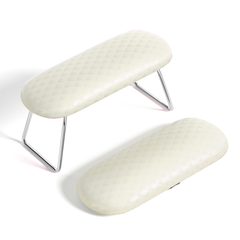 AORAEM reposabrazos para uñas, plegable, acabado crema blanco, facilita el trabajo de manicura en casa