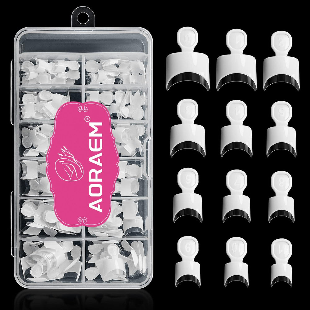 Uñas francesas blancas cortas de AORAEM, acabado limpio para uso diario.