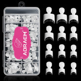 Uñas francesas blancas cortas de AORAEM, acabado limpio para uso diario.