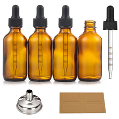 AOZITA botellas de vidrio ámbar 1oz con gotero para aceites esenciales.
