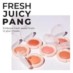 A'PIEU Juicy-Pang Jelly Blusher aplicación con dedos facilita un color natural.