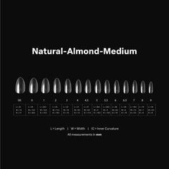 APRÉS Gel-X extensiones almendra 14 tallas para ajuste preciso.