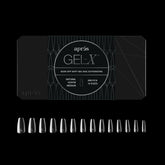 APRÉS Gel-X puntas coffin, base delgada para acabado suave y menor limado.