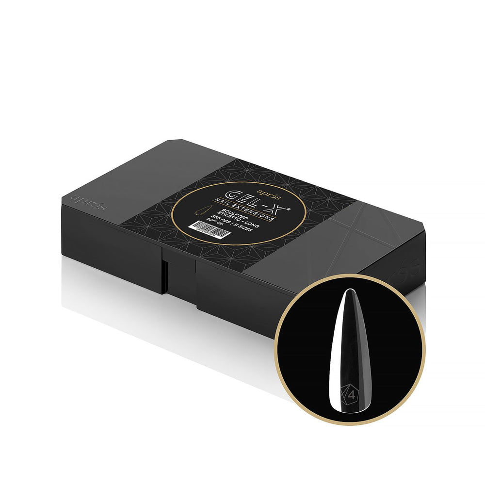 APRÉS Gel-X puntas estiletto largo, ajuste perfecto para uñas elegantes