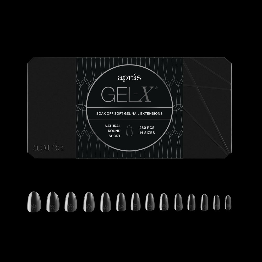 APRÉS Gel-X: puntas redondas naturales para un acabado suave y elegante.