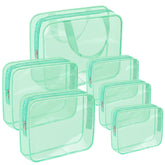 APREUTY bolsas transparentes grandes para maquillaje, fácil acceso y organización durante viajes.