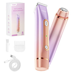 Aqeqpt Lady Bikini Trimmer con dos cabezas para recorte preciso en rostro y cuerpo.