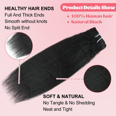 Aqifai pelo brasileño virgen natural negro para aspecto auténtico.