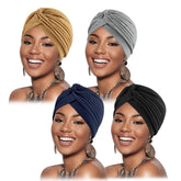 AQOKKA turbante elástico con pliegues, ajuste cómodo y transpirable.