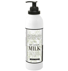 Archipelago Botanicals Soy Milk Lotion en frasco-18oz, hidratación suave para piel seca.