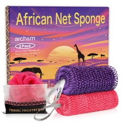 ARCH&M Esponja africana con red exfoliante para exfoliar la piel suavemente.