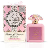 Ard al Zaafaran Pink Blush en botella rosa, perfume elegante para uso diario y ocasiones.