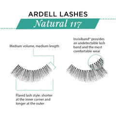 Ardell 117, pestañas largas y plumosas para realce suave