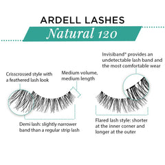 Ardel Natural Lashes 120 Black opciones reutilizables para múltiples usos.