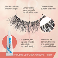 Ardell Strip Lashes, longueur moyenne pour ouvrir le regard.