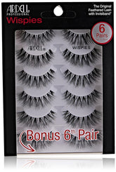 Pestañas Ardell Wispies Black en estuche de 5 pares para estilos variados.