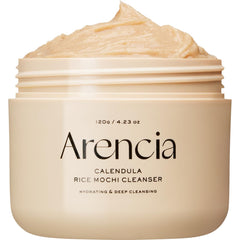 Arencia Calendula Rice Mochi Cleanser: botella para limpieza suave en piel sensible.