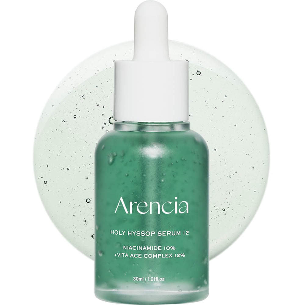 Arencia Hyssop Glow Serum, bote mostrando la presentación, ideal para una hidratación intensa.