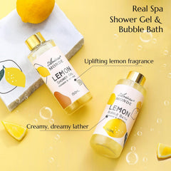 ArioseMonde baño-burbujas limón, experiencia suave para relajarte tras la ducha.