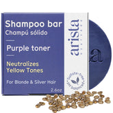 Arista Ayurveda barra champú morado de color y textura atractiva para neutralizar tonos indeseados