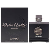 Armaf Dubai Nights Midnight, botella elegante para uso nocturno y ocasiones especiales.