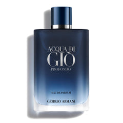 Armani Beauty Acqua di Giò Profondo, botella frontal, aroma fresco y masculino para cualquier ocasión.