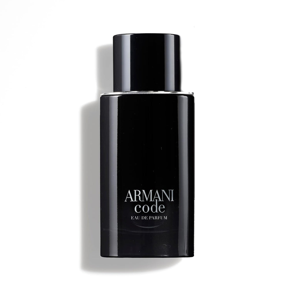 Armani Code Eau de Parfum, frasco frontal, aroma elegante para encuentros nocturnos.