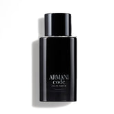 Armani Code Eau de Parfum, frasco frontal, aroma elegante para encuentros nocturnos.