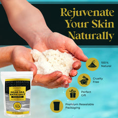 Aromasong sal de mar muerto, textura grano grueso para exfoliación suave.
