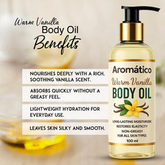 Aromatico Warm Vanilla Mini Body Oil: hidratación profunda para piel seca