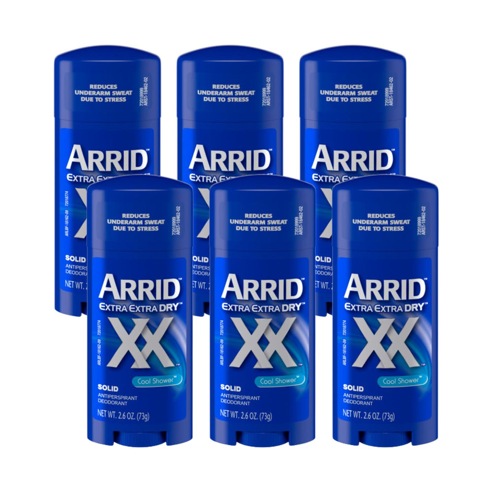 Arrid XX Extra Extra Dry barra desodorante Ducha Fría, pack de 6, protege piel seca durante el día.