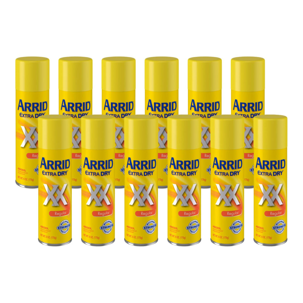 Arrid XX Extra Dry en lata de 6 onzas ofrece protección duradera contra el sudor.