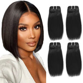 Art Show Hair extensiones de 8 pulgadas liso brasileño 10A para un look natural
