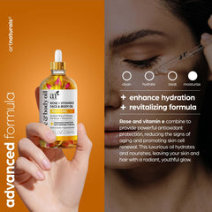 Artnaturals Aceite de Rosa Orgánico con cuentagotas para uso diario.