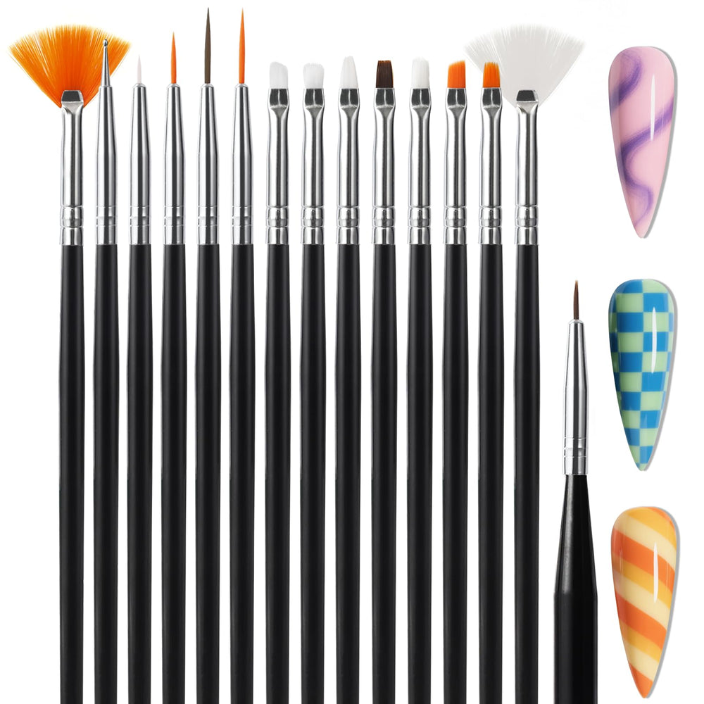 Artdone conjunto 15 brochas arte uñas rosadas para decoraciones detalladas