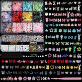 Artdone kit de charms para uñas con 2 cajas y formas variadas para decorar