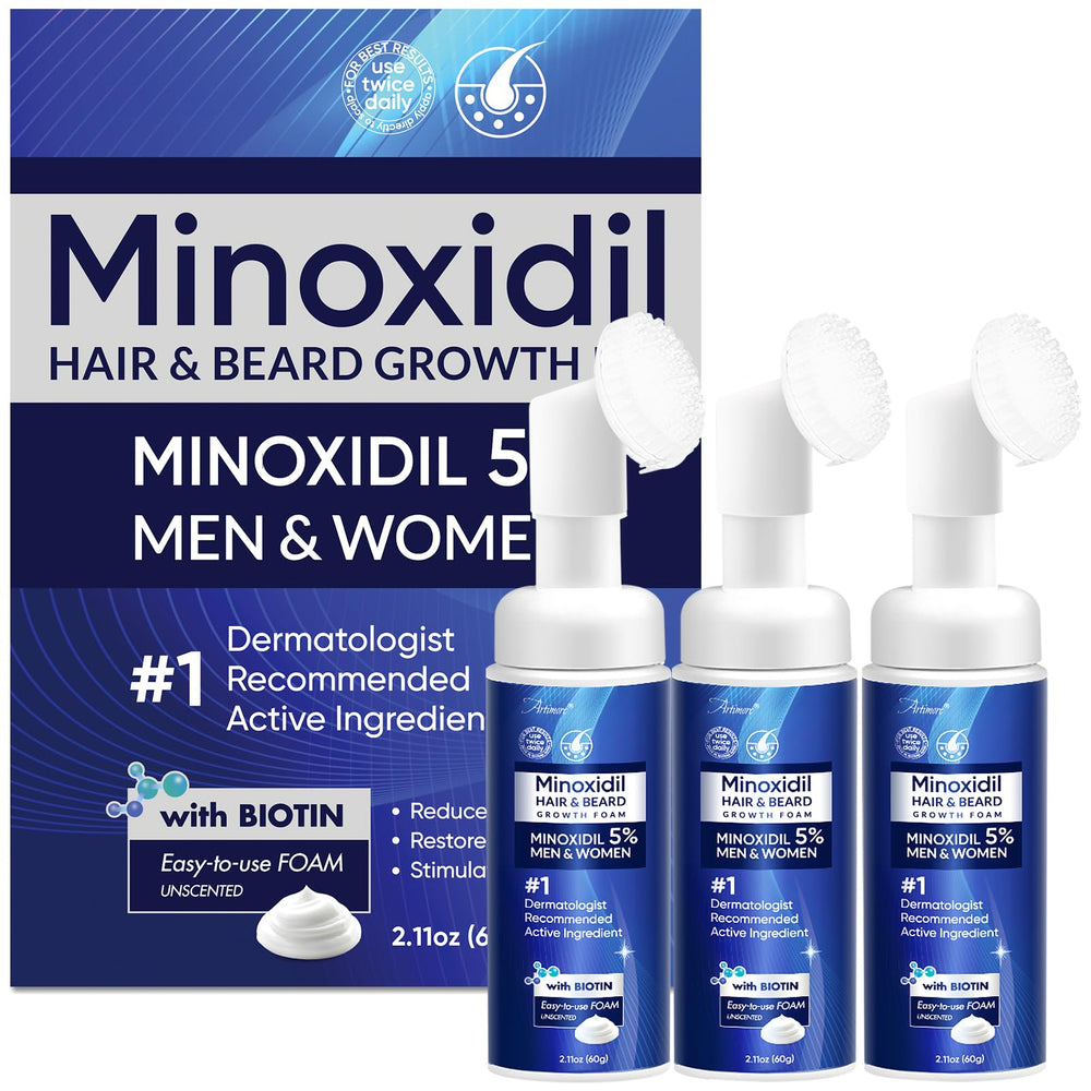 Artimore Minoxidil Mousse 5% — bouteille prête à l’emploi pour une application pratique