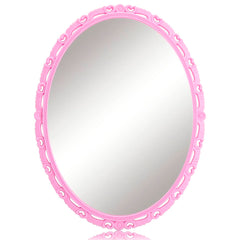ARTLYMERS Espejo magnético para taquilla rosa, ideal para retoques de maquillaje.