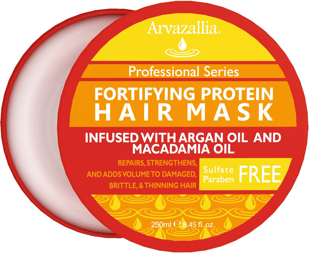 Mascarilla fortificante de Arvazallia en bote con argán y macadamia para reparación capilar