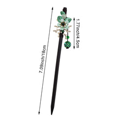 Arvintas palillo capilar de madera con flor azul, añade estilo sutil para ocasiones especiales.