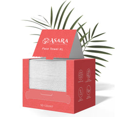 ASARA toallitas faciales XL para uso diario, piel suave y limpia