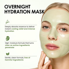 Aplicación nocturna de Ashlyn: mascarilla de hoja para mayor hidratación al despertar.