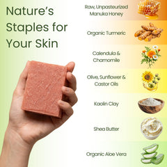 Aspen Kay Naturals Jabon Manuka Curcuma – rostro sin fragancia, ideal para piel sensible